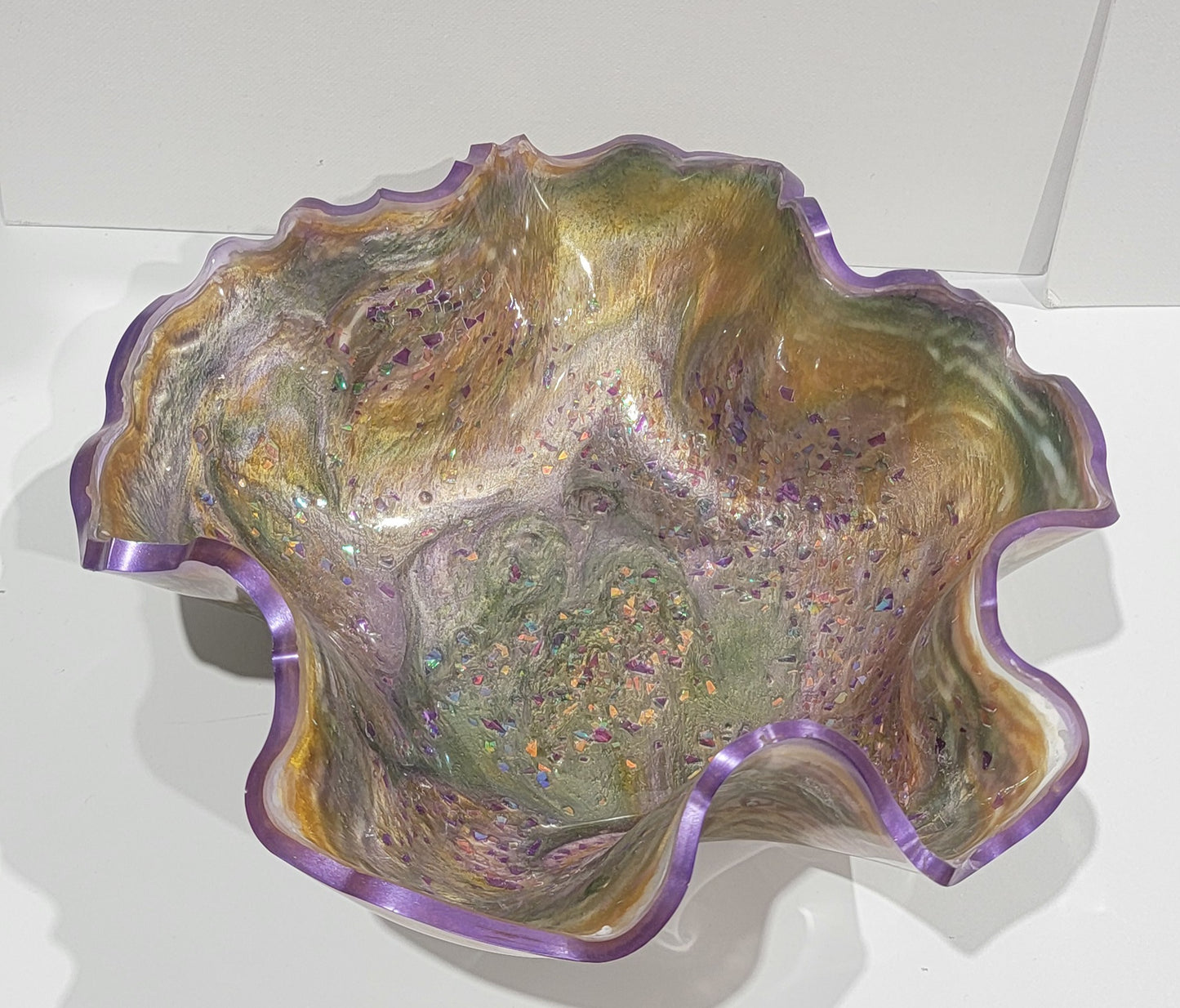 Chunky Glitter Resin Bowl in Brown & Purple – Contemporary Home Décor