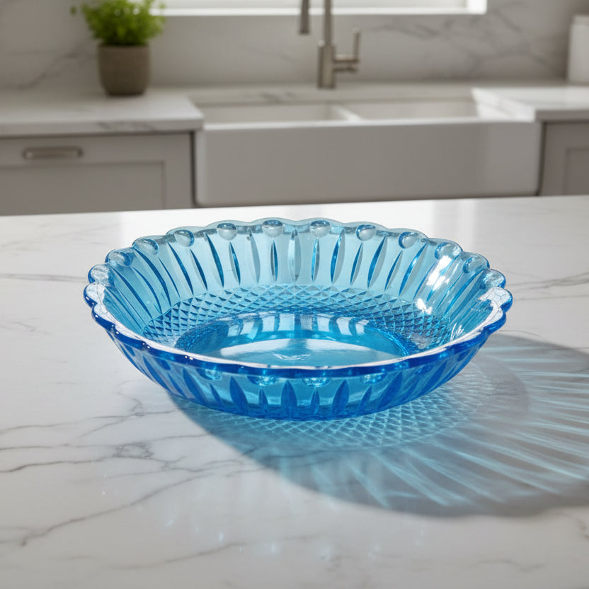 Translucent Blue Resin Bowl – Contemporary Décor Piece