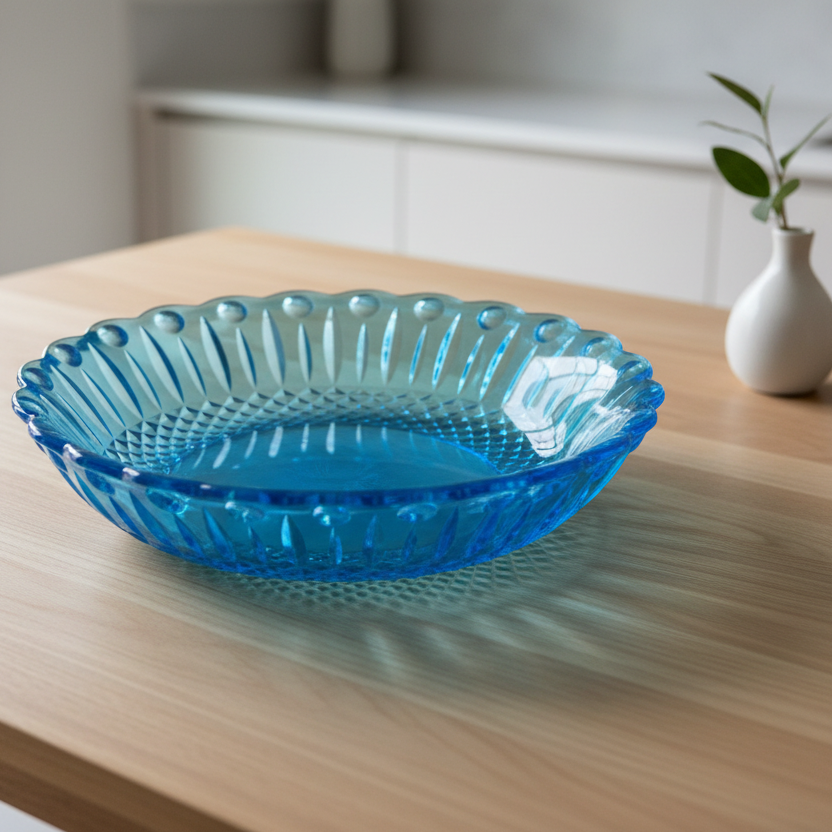 Translucent Blue Resin Bowl – Contemporary Décor Piece