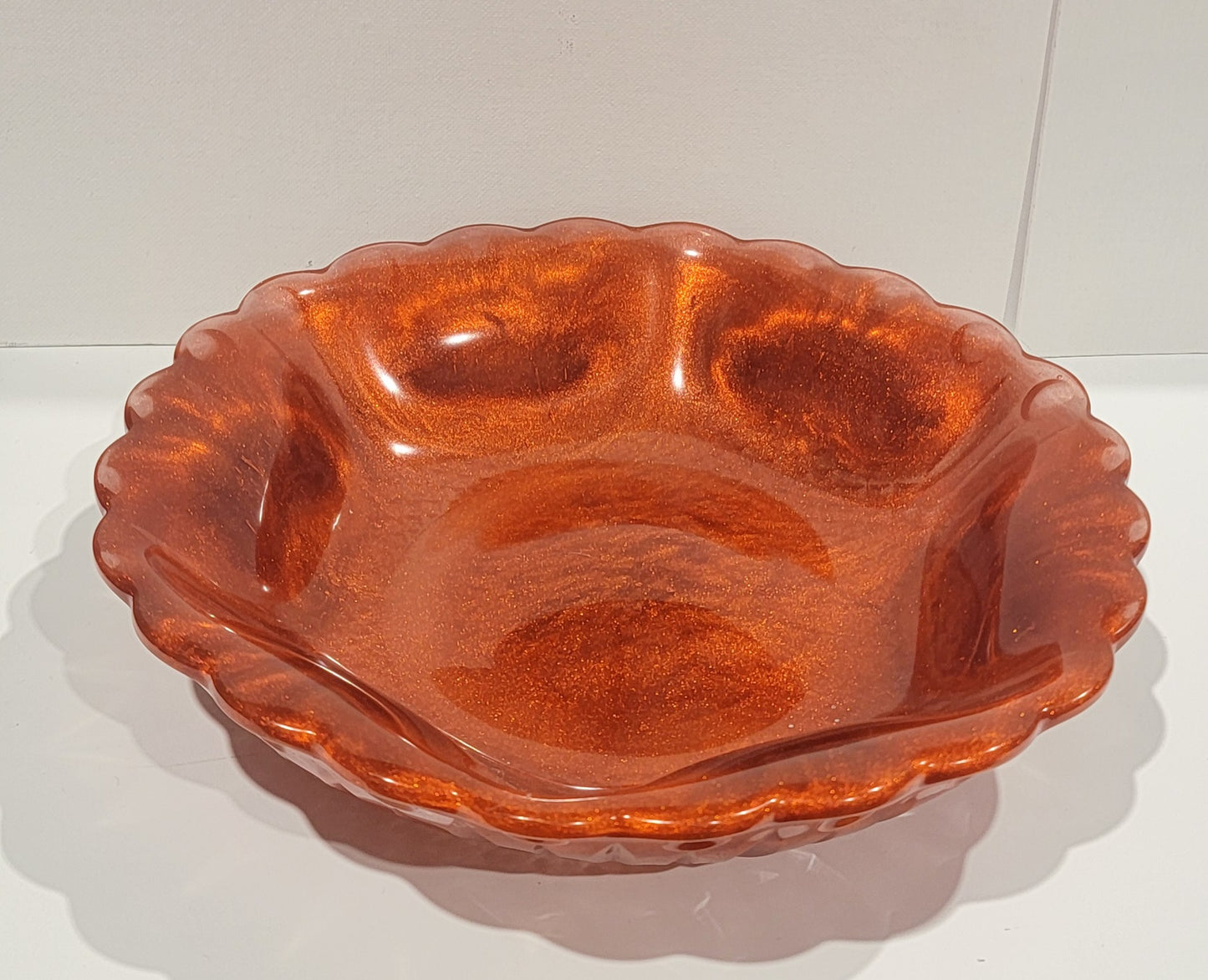 Translucent Orange Resin Bowl – Contemporary Décor Piece