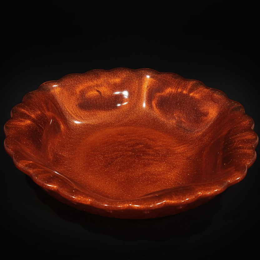 Translucent Orange Resin Bowl – Contemporary Décor Piece