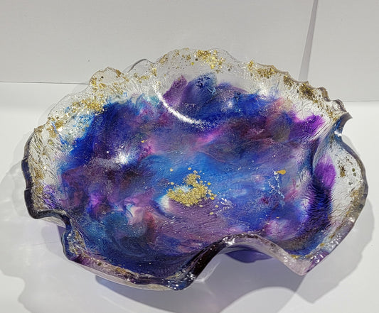 Purple/Blue Bowl with gold glitter
