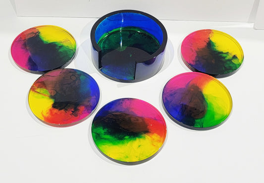 Circular Rainbow Coasters