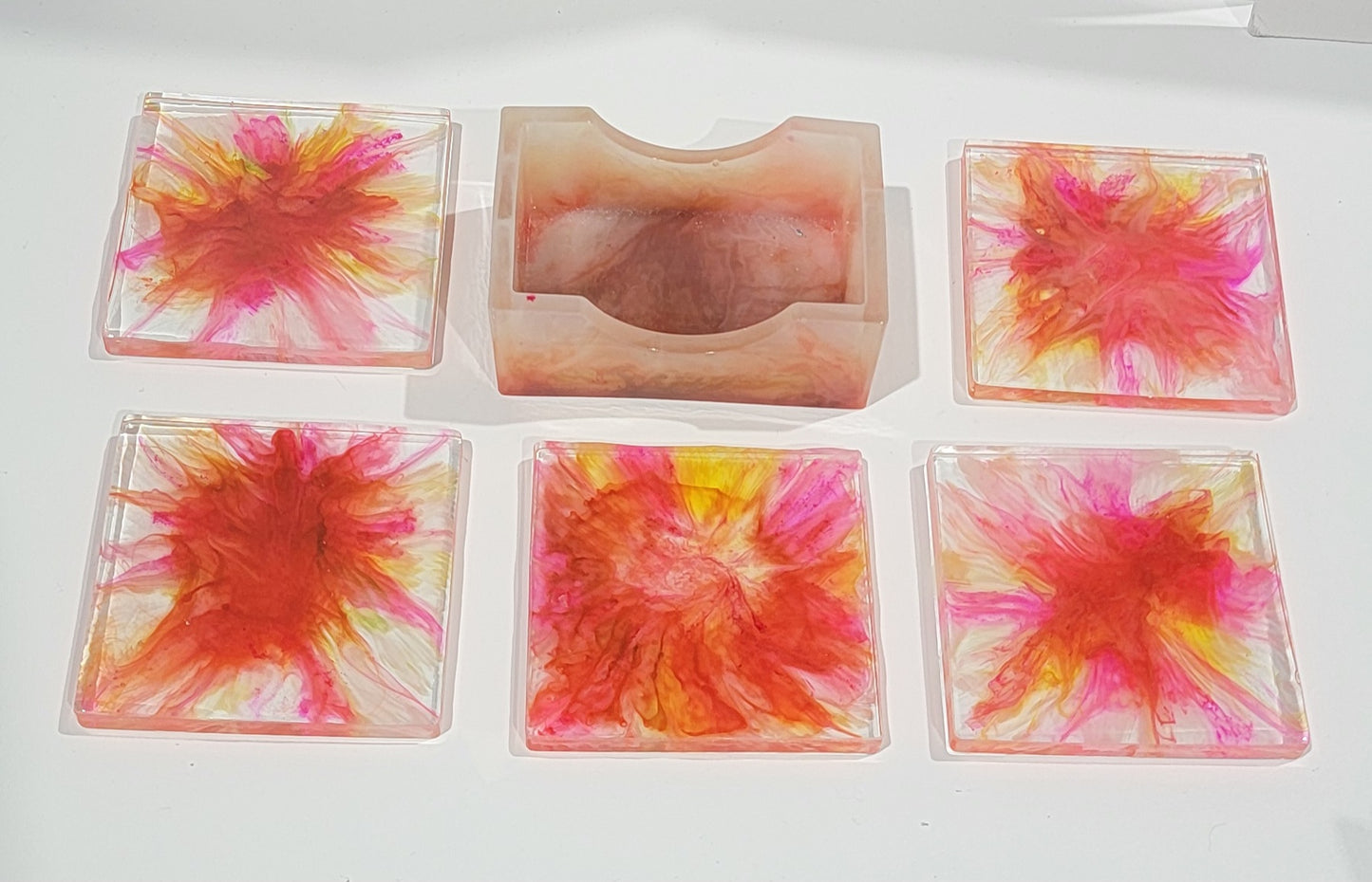 Square Pink Bloom Coasters