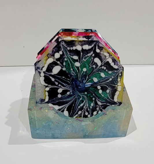 Octagon Multicolor Bloom Coasters