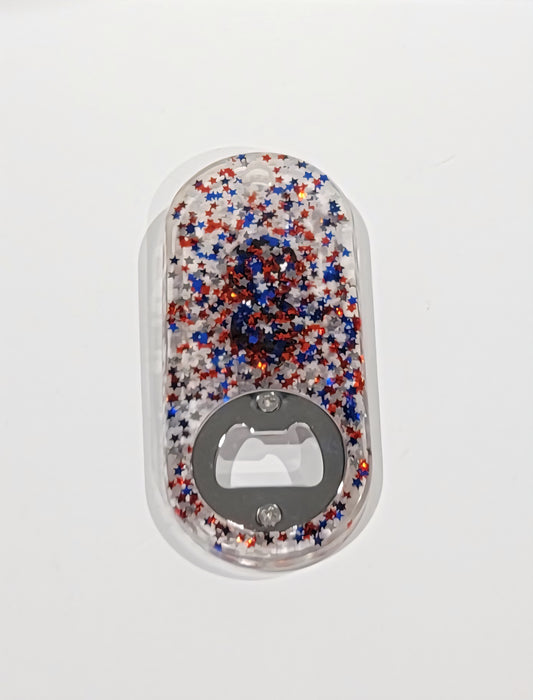 Bottle Opener Red/white/blue stars
