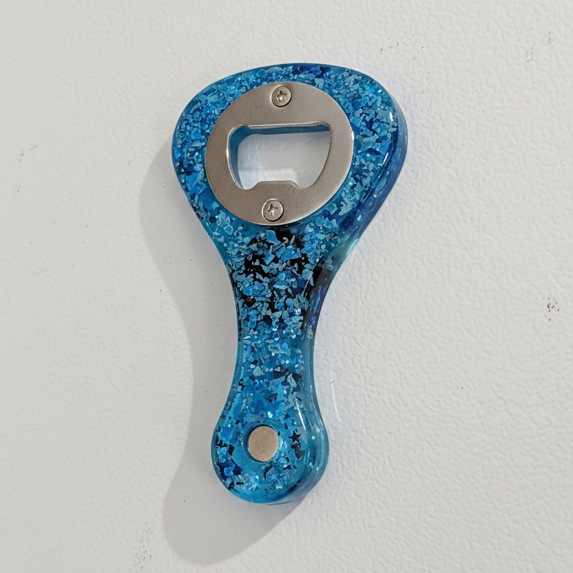 Bottle Opener Blue glitter