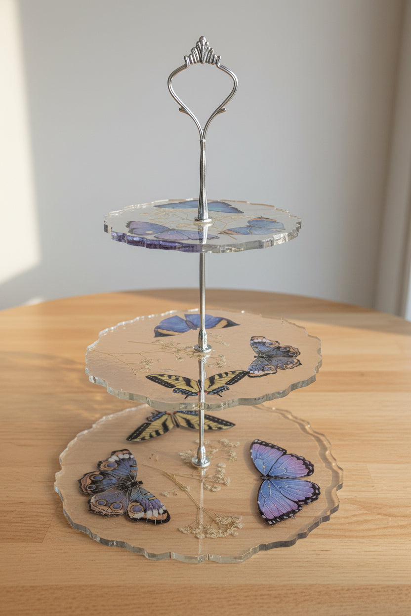 Butterfly 3 Tiered Serving Tray for Desserts & Parties