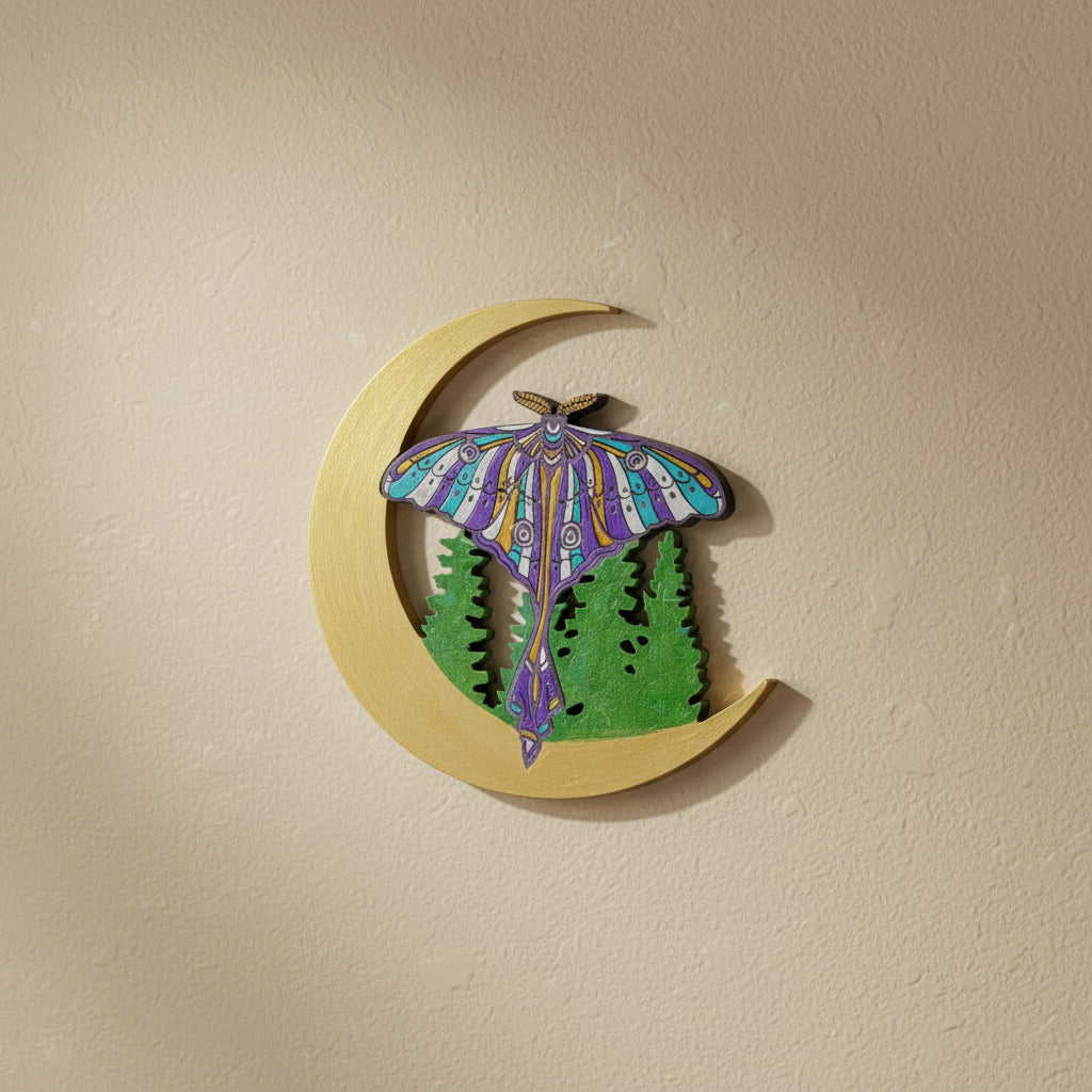 Moth and Moon Wall Hanging