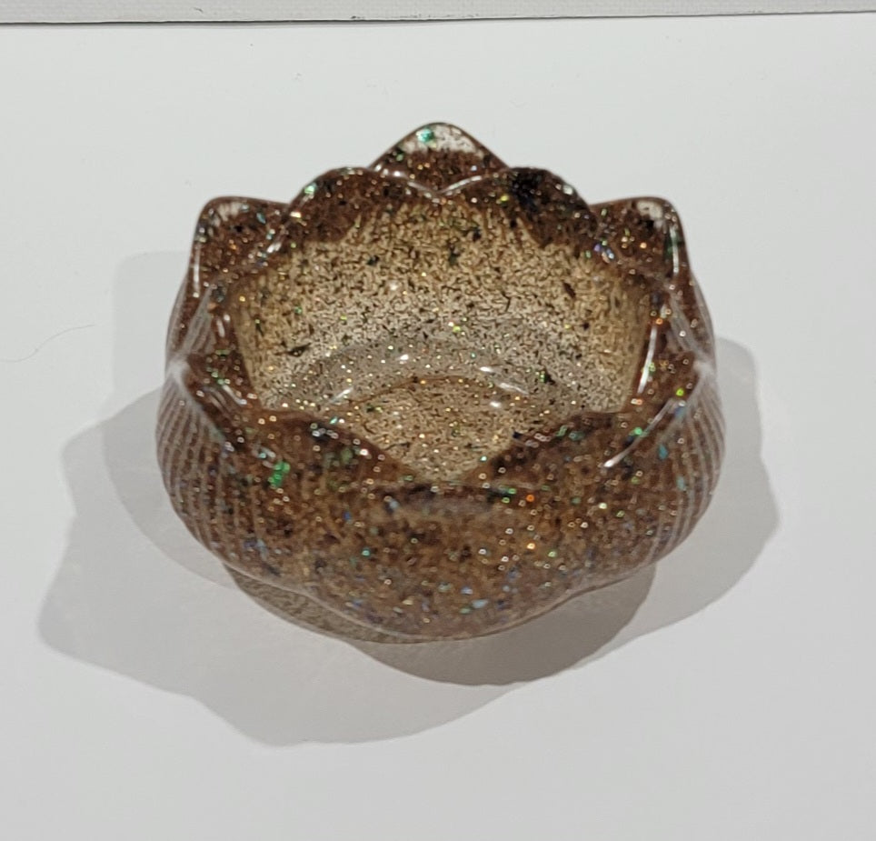 Flower Dish Gold glitter