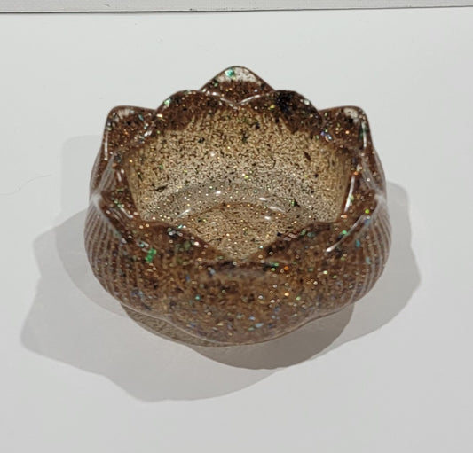 Flower Dish Gold glitter