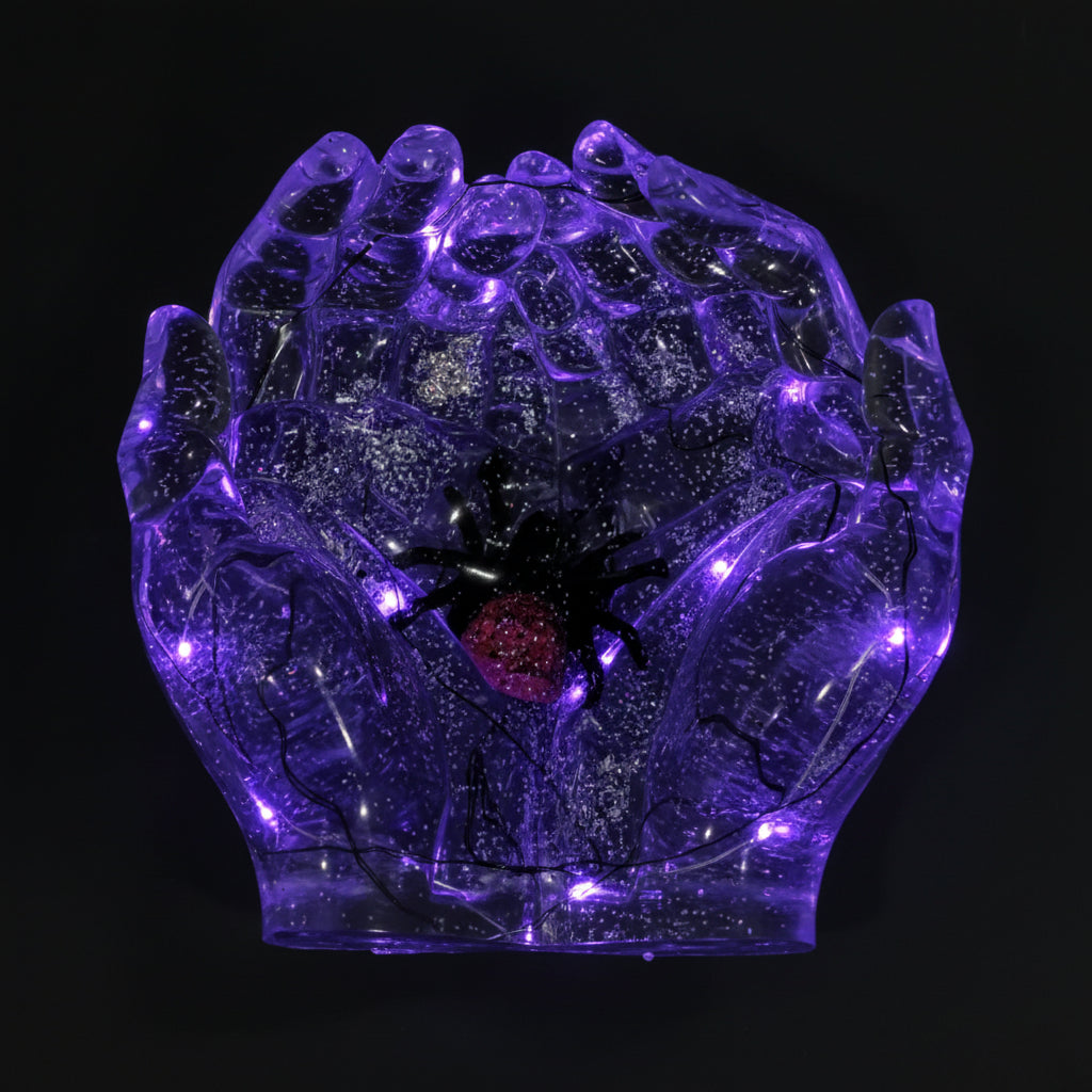 Light up Hands with Spider Decorative Dish