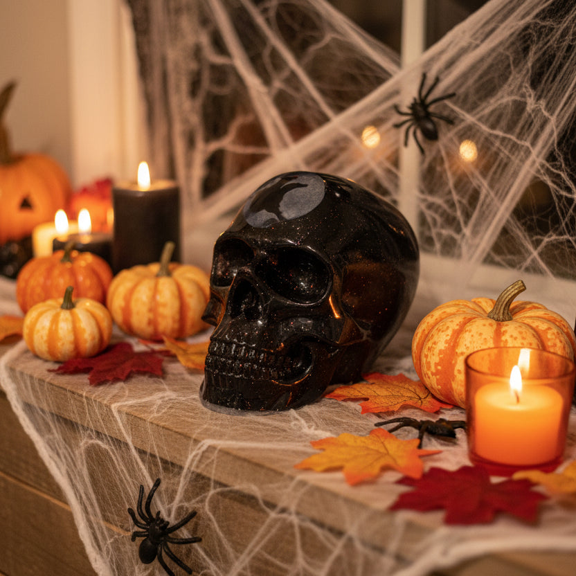 Dark Aesthetic Skull with Hand Sculpture