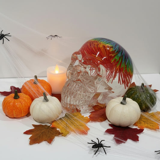 Edgy Resin Skull with Textured Kush Ball