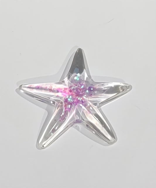 Clear Star with glitter