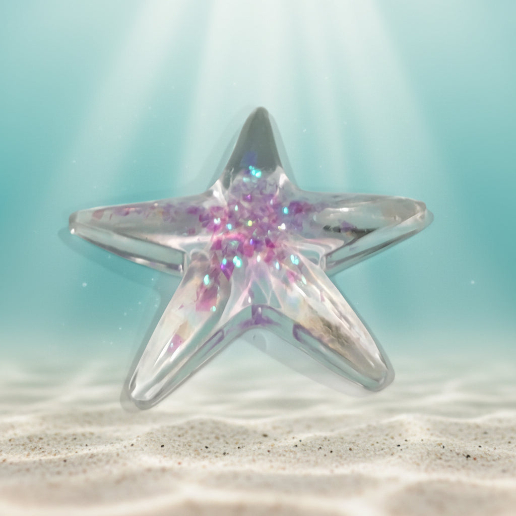 Clear Resin Star with Shimmering Glitter
