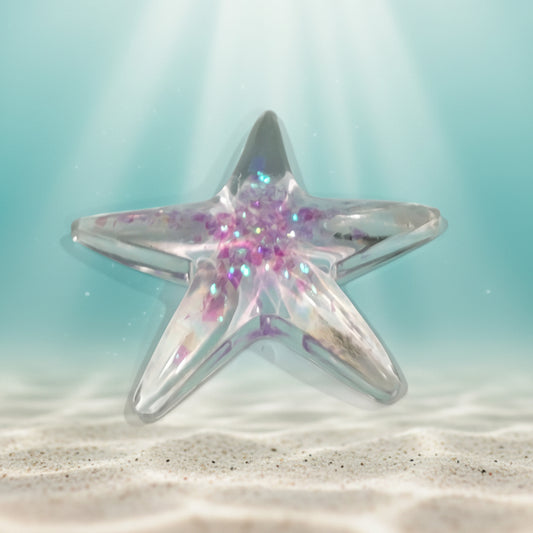 Clear Resin Star with Shimmering Glitter
