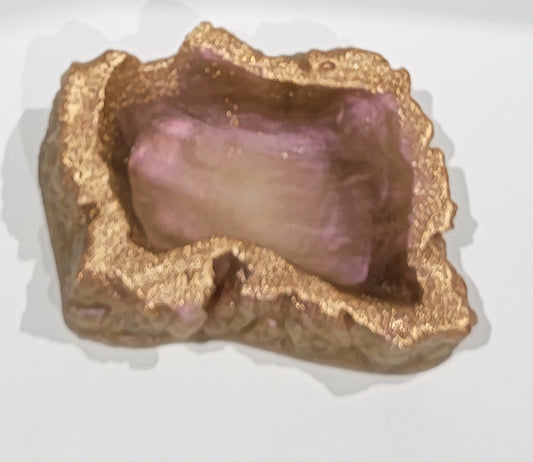 Rock Soap Dish gold/pink
