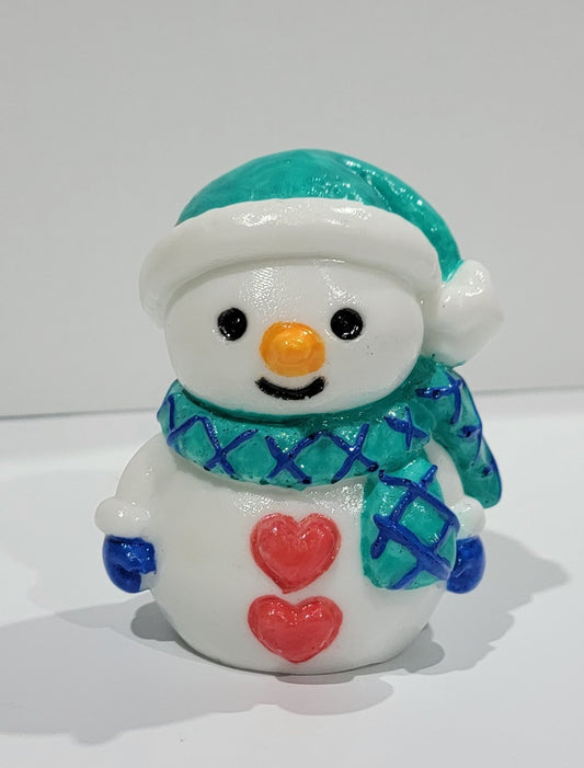 Snowman with Hearts figurine
