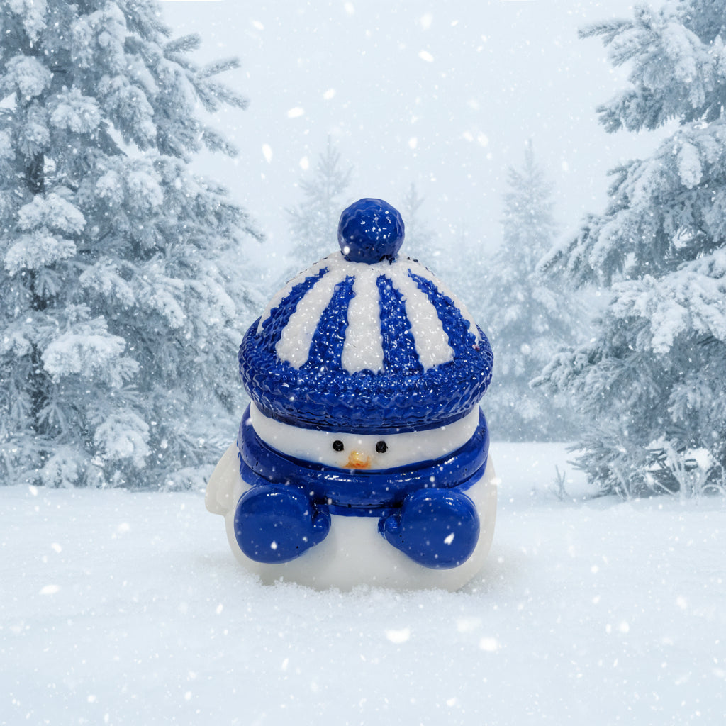 Snowman with Blue Scarf figurine