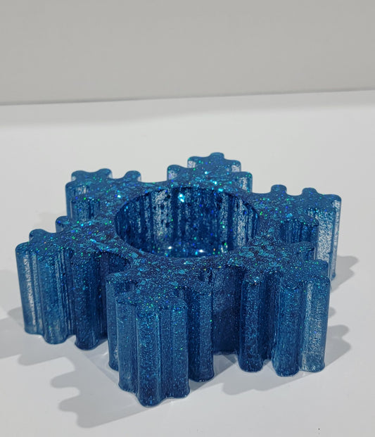 Blue Snowflake Tealight Candle Holder