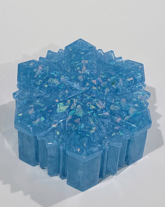 Blue with glitter Snowflake Dish