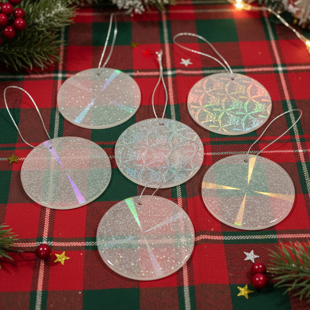 Holographic Christmas Ornaments (Set of 6)