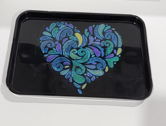 Black Tray with Heart