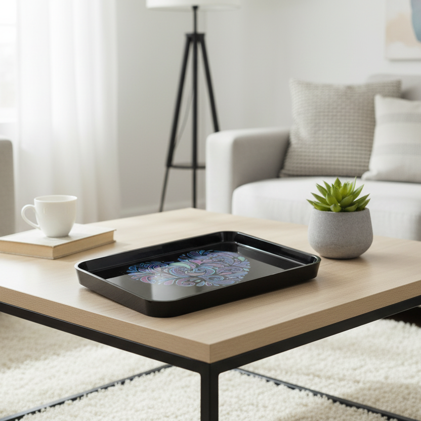 Black Tray with Heart