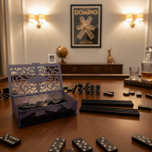 Domino's Purple with Decorative Box and Trays