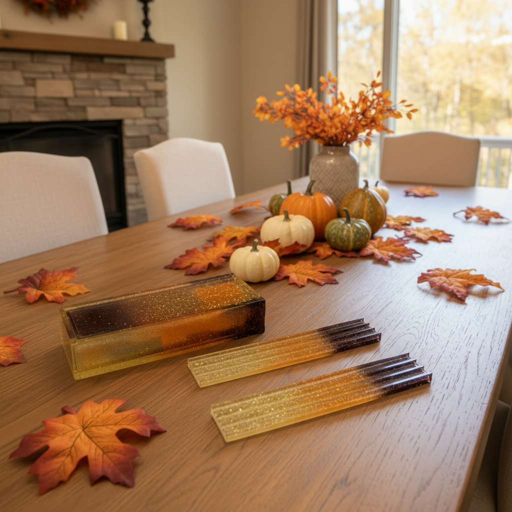 Domino's Orange with Glitter Box and Trays