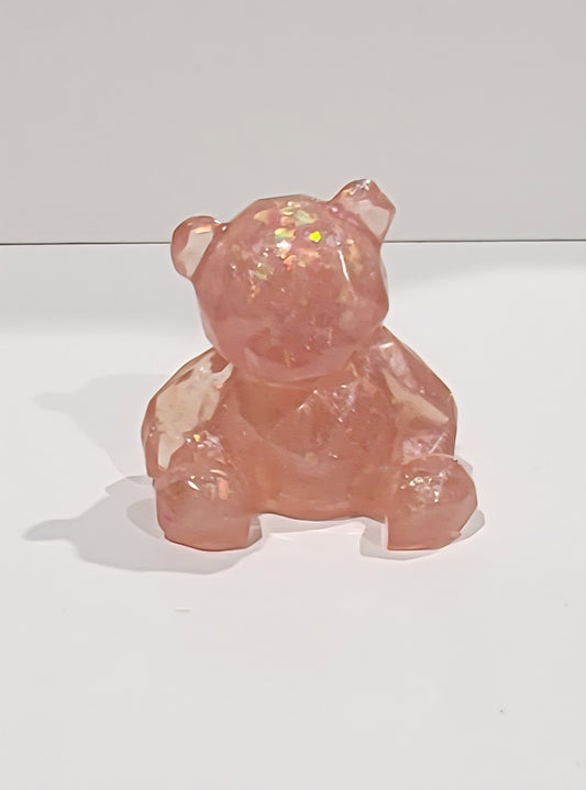 Pink Bear Figurine with glitter
