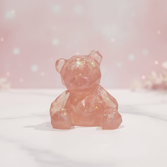 Pink Bear Figurine with glitter
