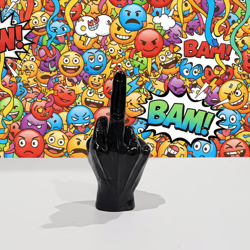 Bold Black Middle Finger Décor Piece