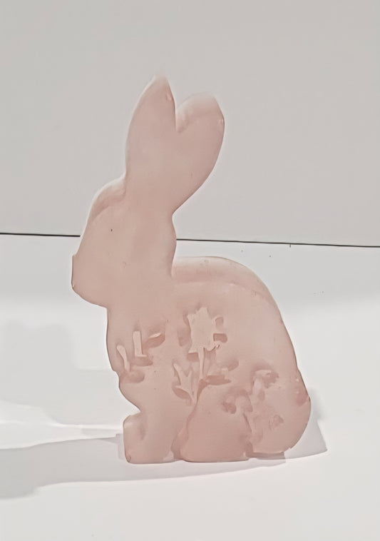 Clear Pink Bunny figurine