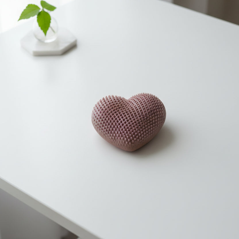 Pink Heart Resin Paperweight – Decorative Desk Accessory