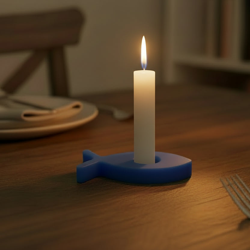 Ocean Blue Fish Candle Holder