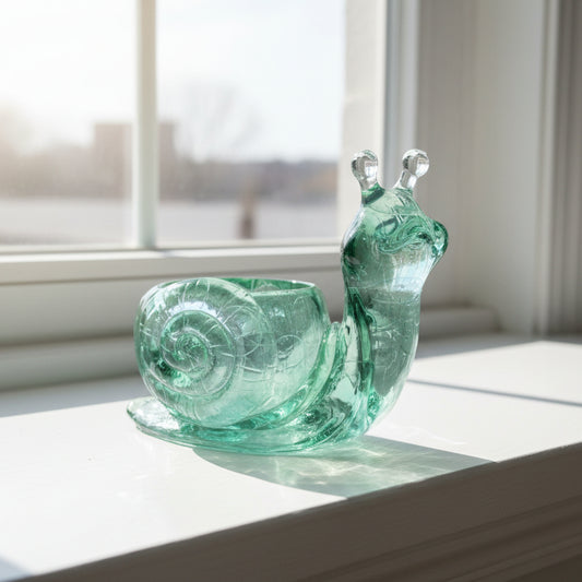 Adorable Green Snail Planter for Small Plants