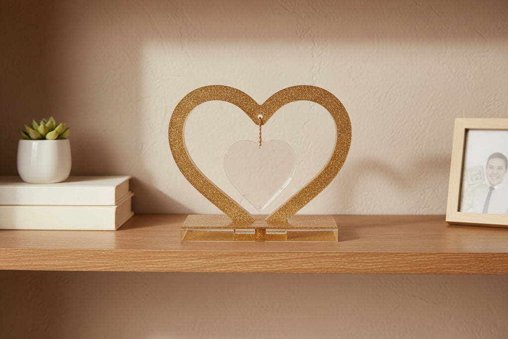 Standing Heart w/ center Heart for Picture