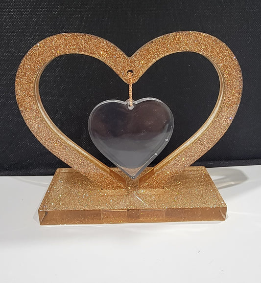 Stanging Heart w/ center Heart for Picture