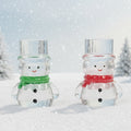 Red and Green Frosty Candle Stick Holder