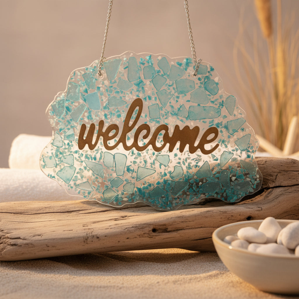 Sea Glass Welcome Sign