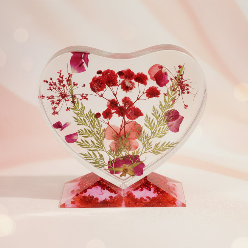 Red Heart Keepsake with Flowers (SOLD)