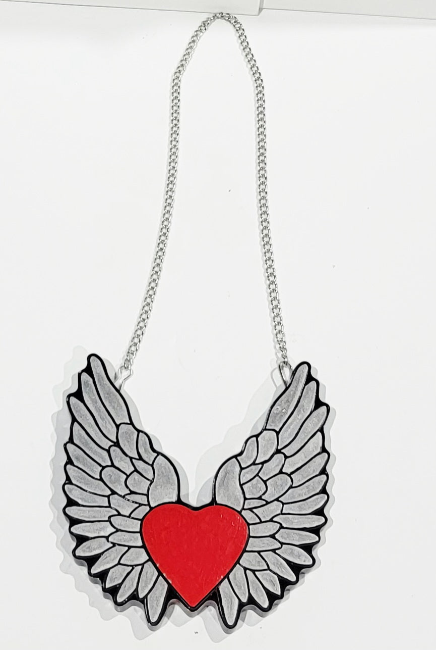Heart with Wings Hanging Decor