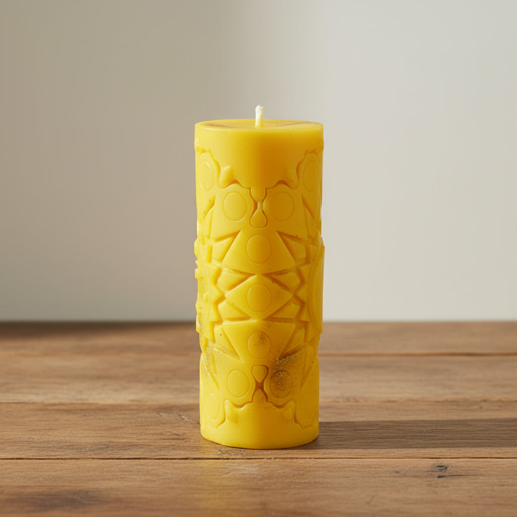 Scented Yellow Sun Pillar Candle