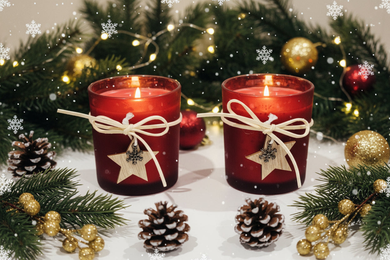 7oz Red Scented Christmas Container Candle