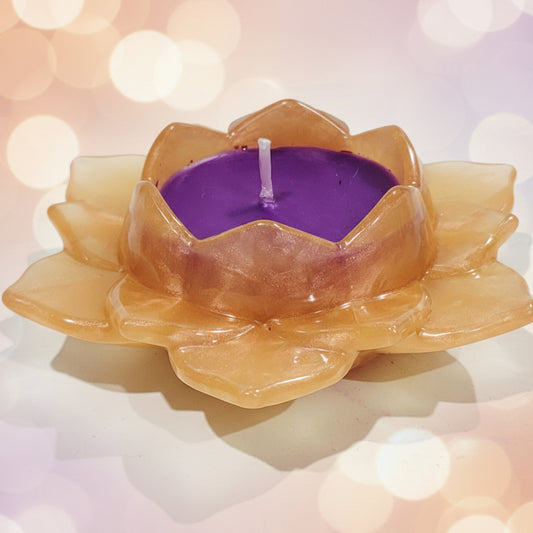 Floral Candle Holder with Scented Candle