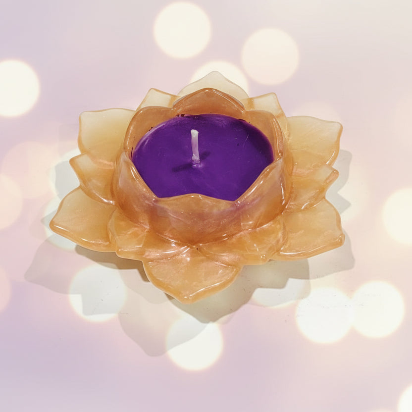 Floral Candle Holder with Scented Candle
