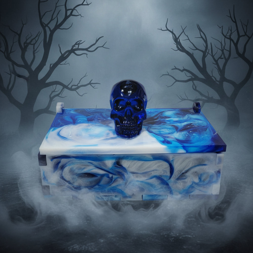 Blue Skull Box with Nun Image in Skull
