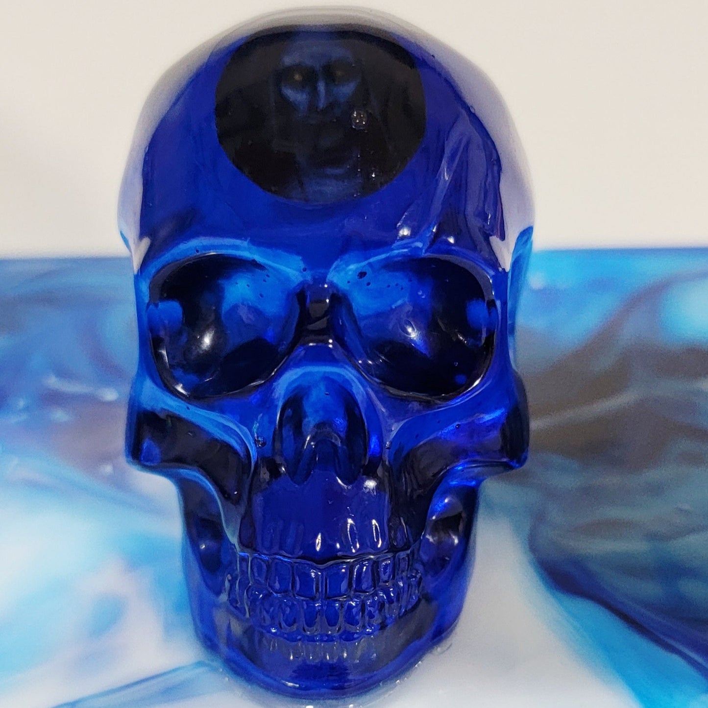 Blue Skull Box with Nun Image in Skull